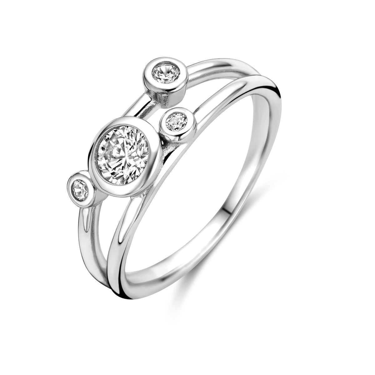 Gerhodineerd Zilver Ring Met Zirkonia 1338284 - PansiteNederland.nl