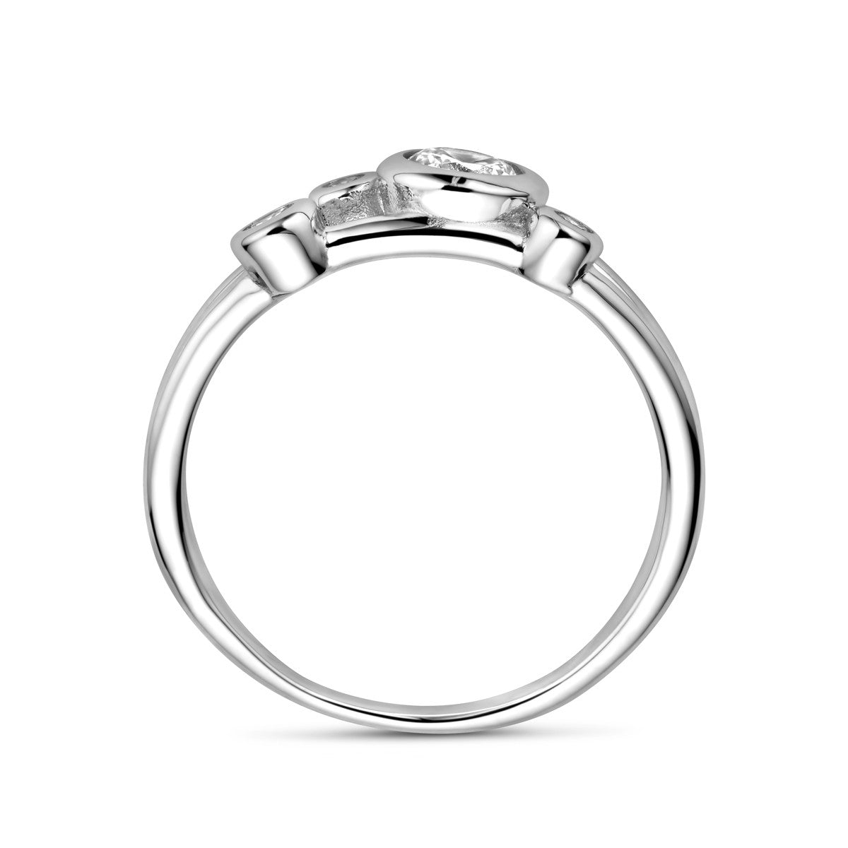 Gerhodineerd Zilver Ring Met Zirkonia 1338284 - PansiteNederland.nl