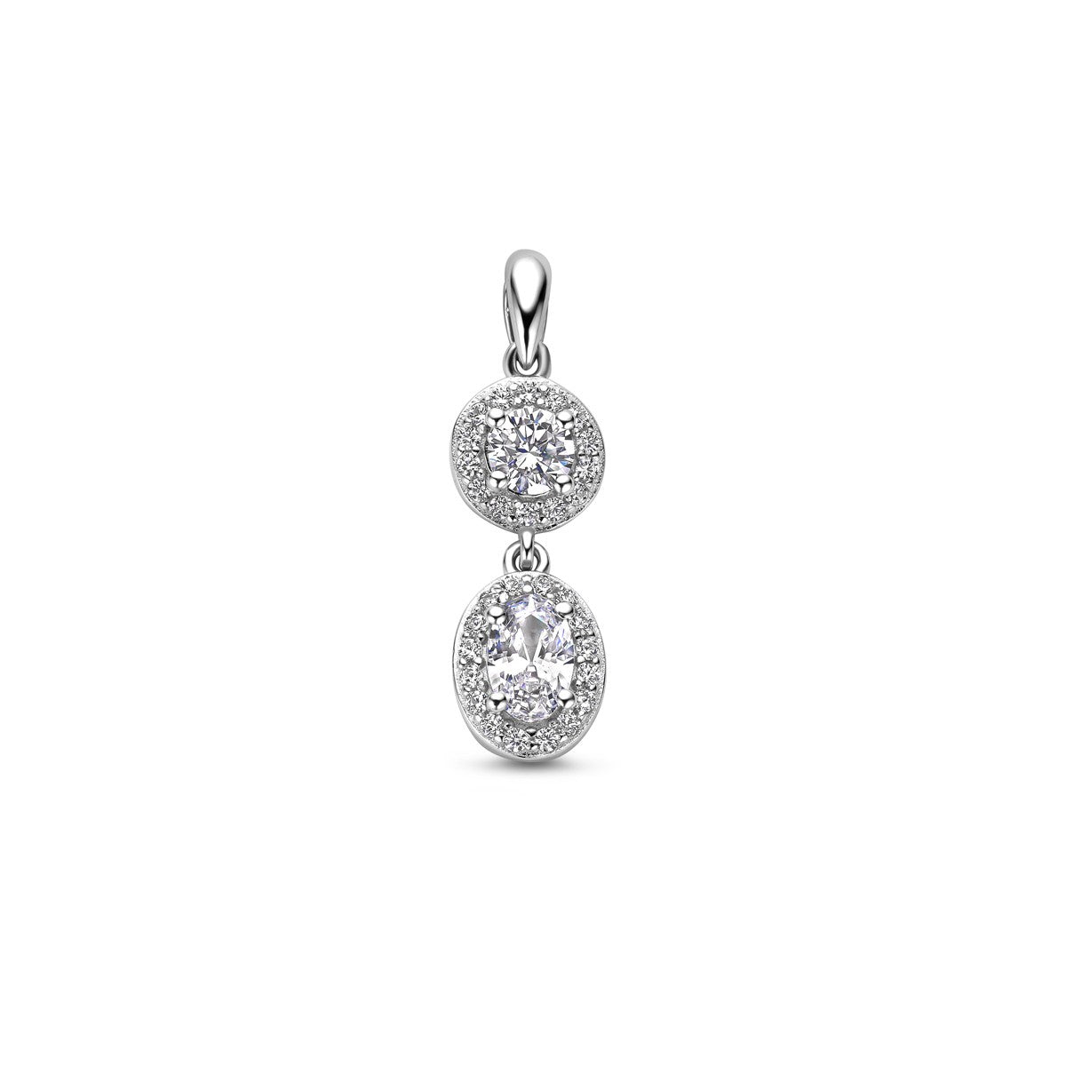 zilver gerhodineerd hanger zirkonia halo 1338298 - PansiteNederland.nl