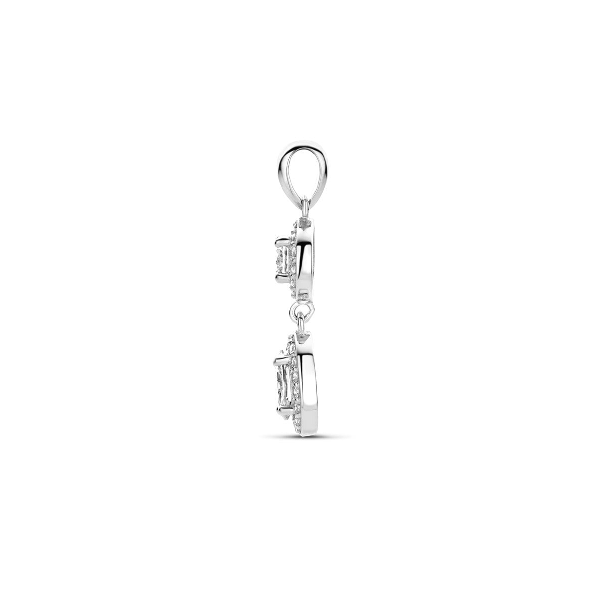 zilver gerhodineerd hanger zirkonia halo 1338298 - PansiteNederland.nl