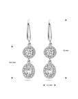 Zilver Gerhodineerd Oorhangers Zirkonia Halo Franse Haak 1338312 - PansiteNederland.nl