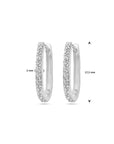Zilver Gerhodineerd Klapoorringen Zirkonia 1338317