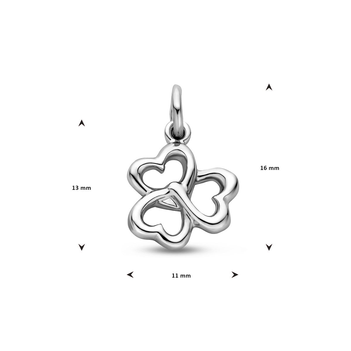 zilver gerhodineerd hanger hartjes 1338367 - PansiteNederland.nl