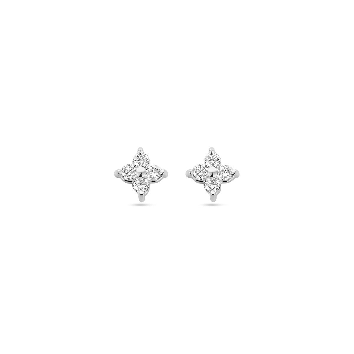 Zilver Gerhodineerd Oorknoppen Bloem Zirkonia 1338369 - PansiteNederland.nl