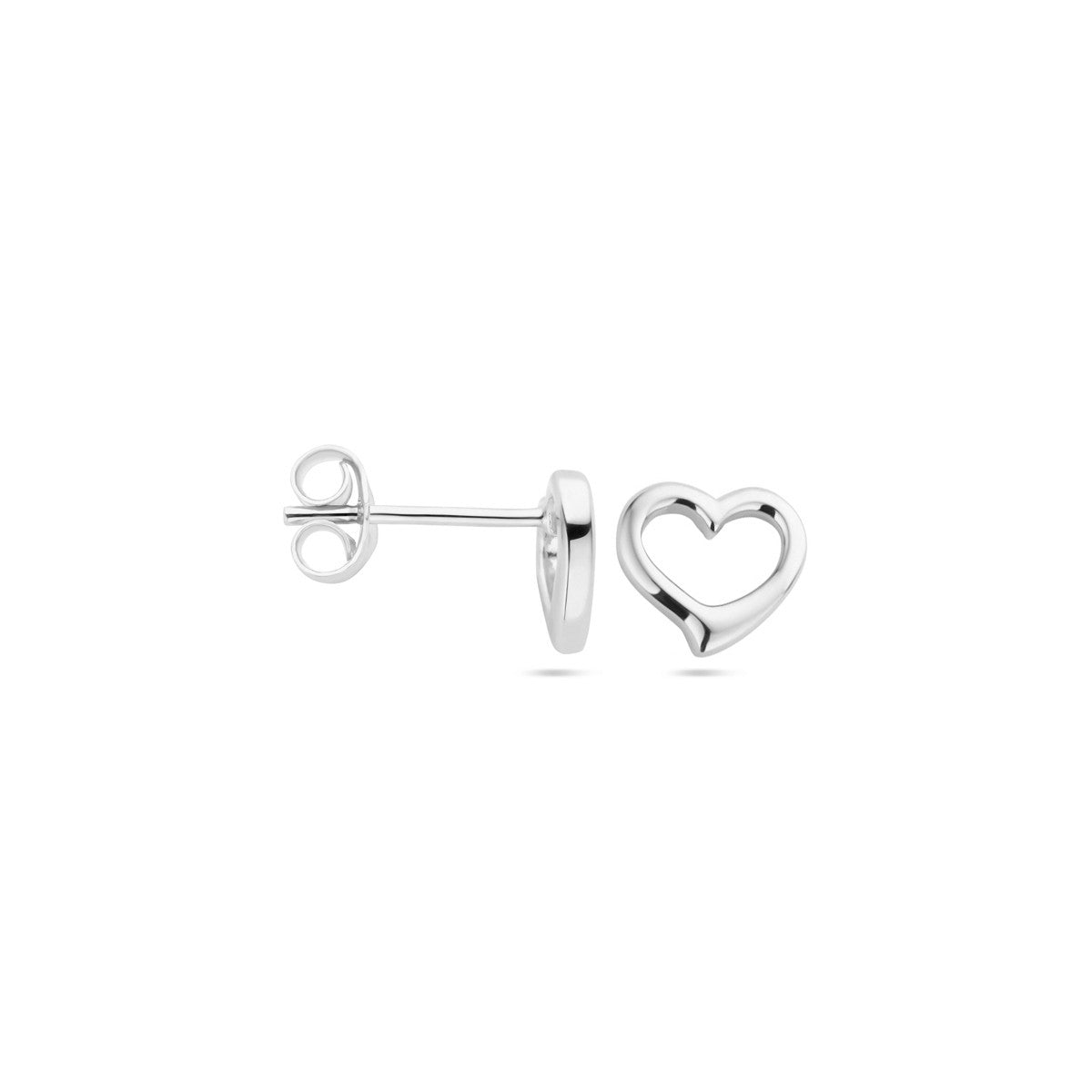 Zilver Gerhodineerd Oorknoppen Hart 1338378 - PansiteNederland.nl