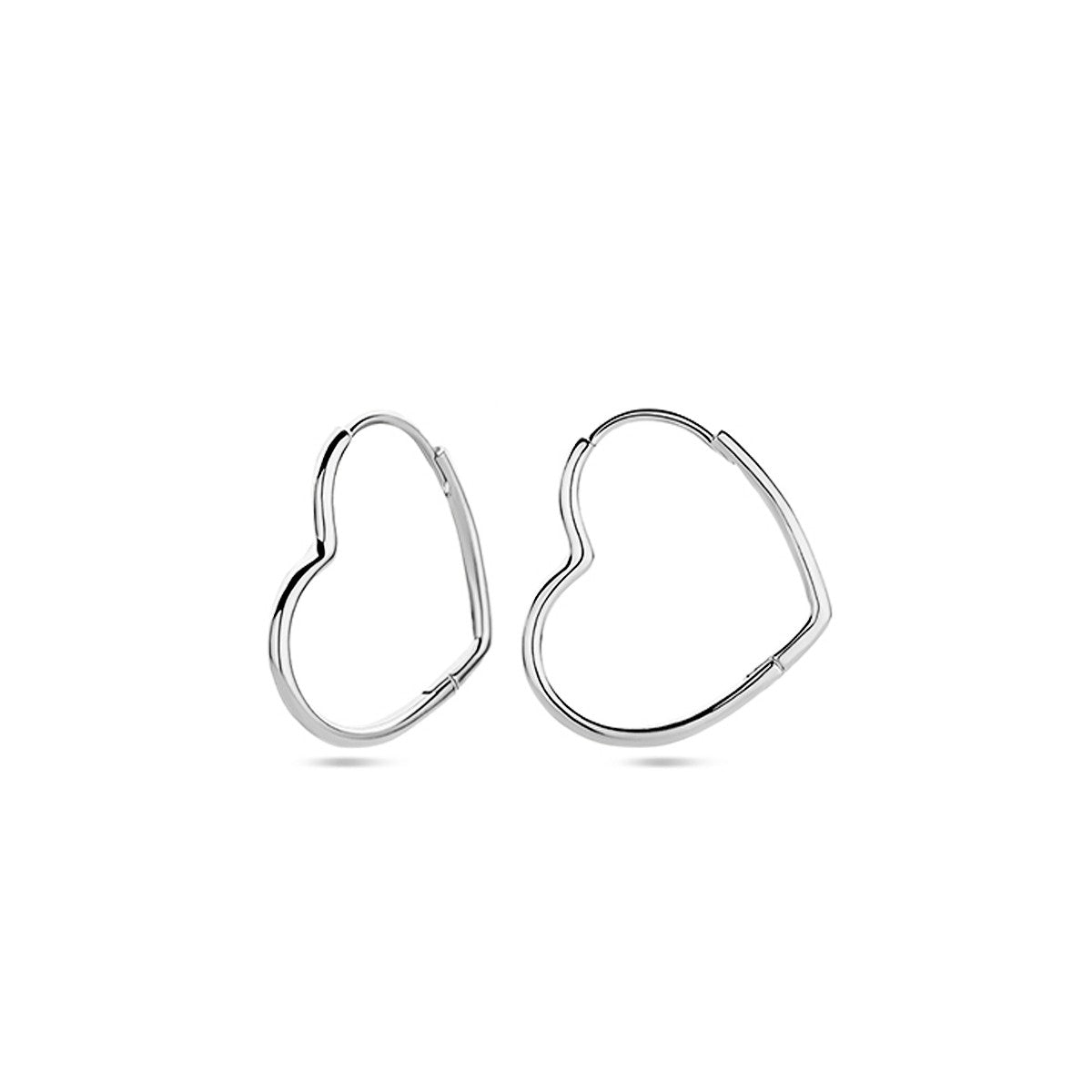 Zilver Gerhodineerd Oorringen Hart 1338379 - PansiteNederland.nl