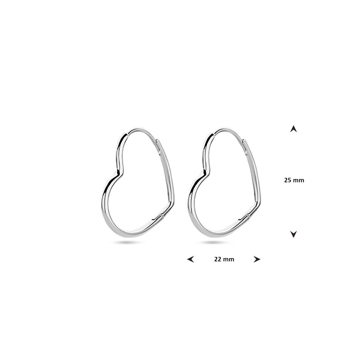 Zilver Gerhodineerd Oorringen Hart 1338379 - PansiteNederland.nl