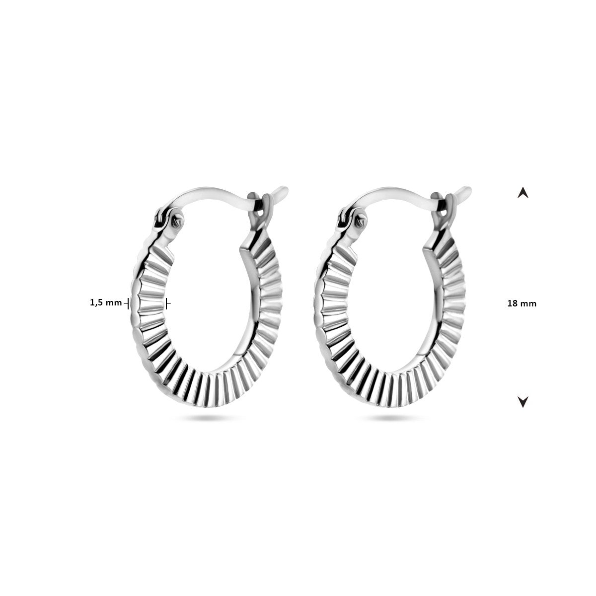 Zilver Gerhodineerd Oorringen 1338385 - PansiteNederland.nl