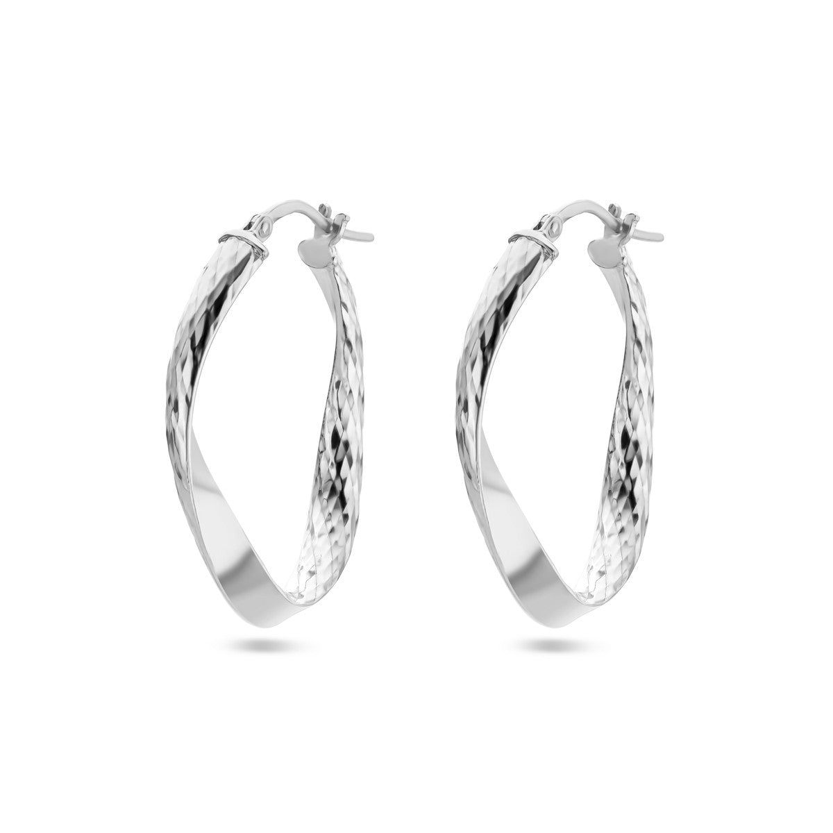 Zilver Gerhodineerd Oorringen Gediamanteerd 1338402 - PansiteNederland.nl