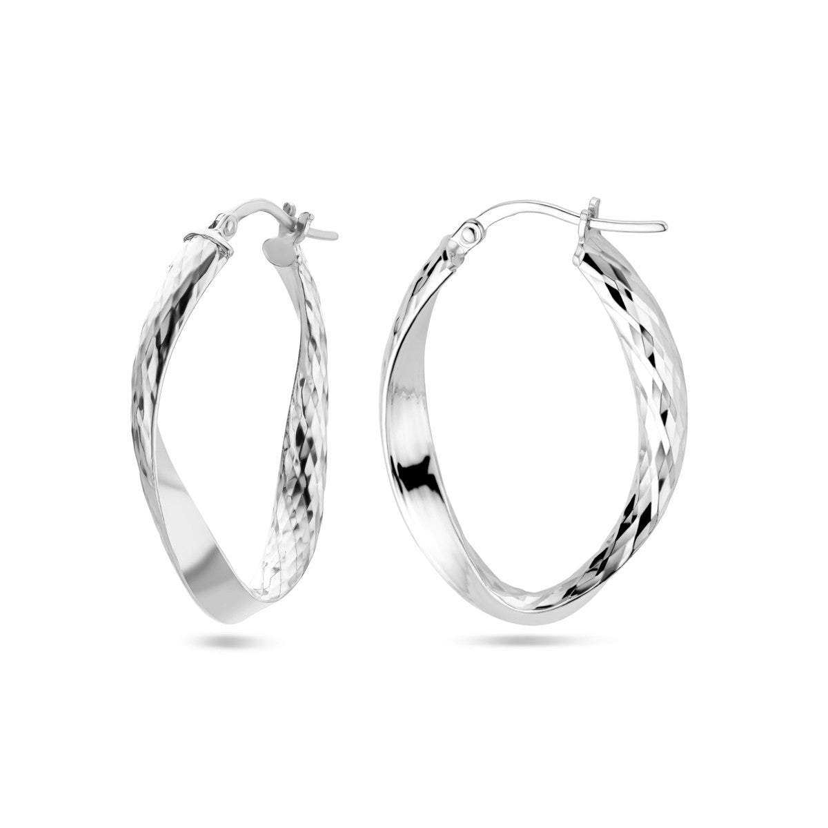 Zilver Gerhodineerd Oorringen Gediamanteerd 1338402 - PansiteNederland.nl