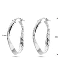 Zilver Gerhodineerd Oorringen Gediamanteerd 1338402 - PansiteNederland.nl