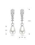 Zilver Gerhodineerd Oorhangers Zirkonia En Parel 1338411 - PansiteNederland.nl