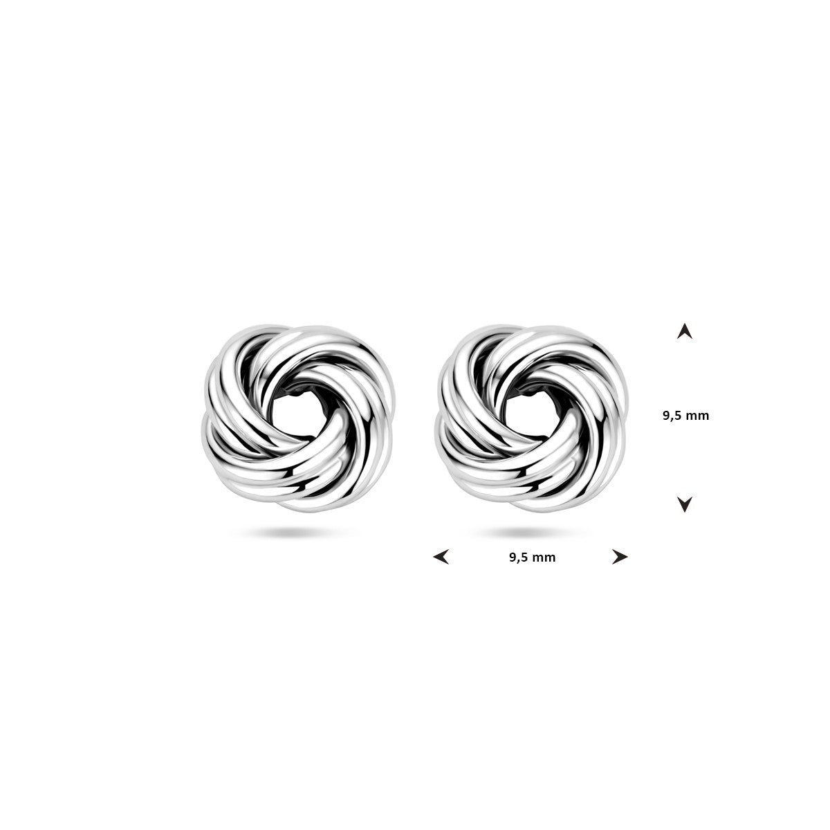 Zilver Gerhodineerd Oorknoppen Knoop 1338436 - PansiteNederland.nl