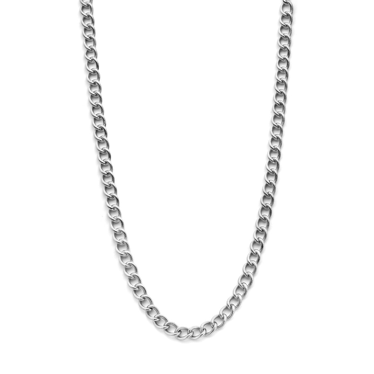 Zilver gerhodineerd collier gedraaid 7,5 mm 45 cm 1338439 - PansiteNederland.nl