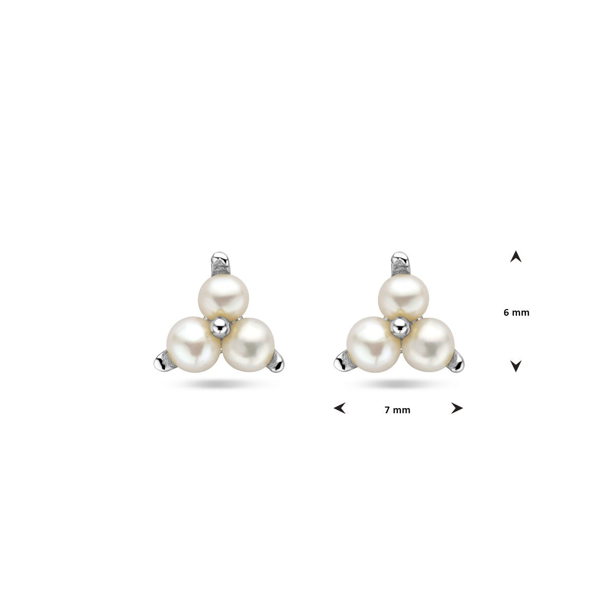 Zilver Gerhodineerd Oorknoppen Parel 1338444 - PansiteNederland.nl