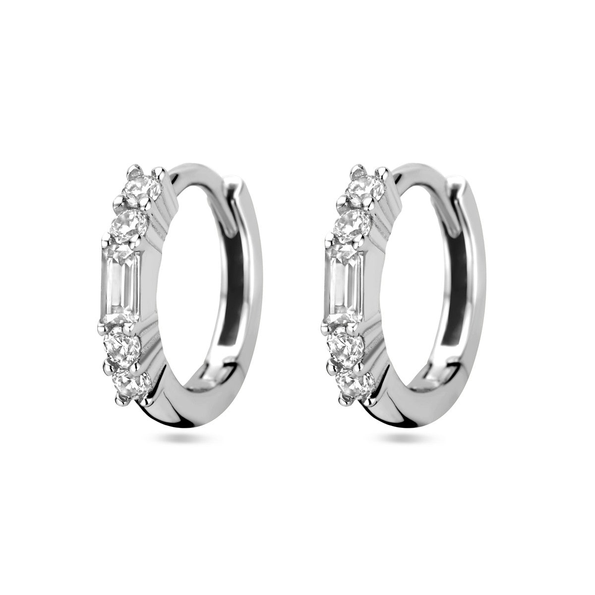 Zilver Gerhodineerd Klapoorringen Zirkonia 1338449 - PansiteNederland.nl