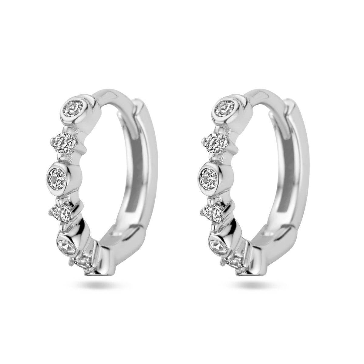 Zilver Gerhodineerd Klapoorringen Zirkonia 1338452 - PansiteNederland.nl