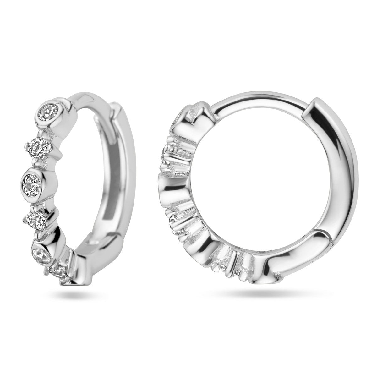 Zilver Gerhodineerd Klapoorringen Zirkonia 1338452 - PansiteNederland.nl