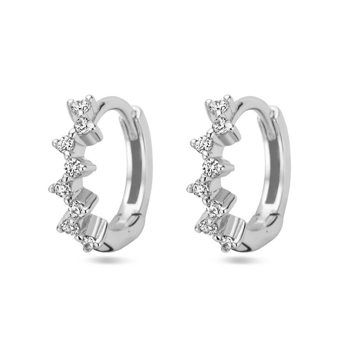 Zilver Gerhodineerd Klapoorringen Zirkonia 1338453 - PansiteNederland.nl
