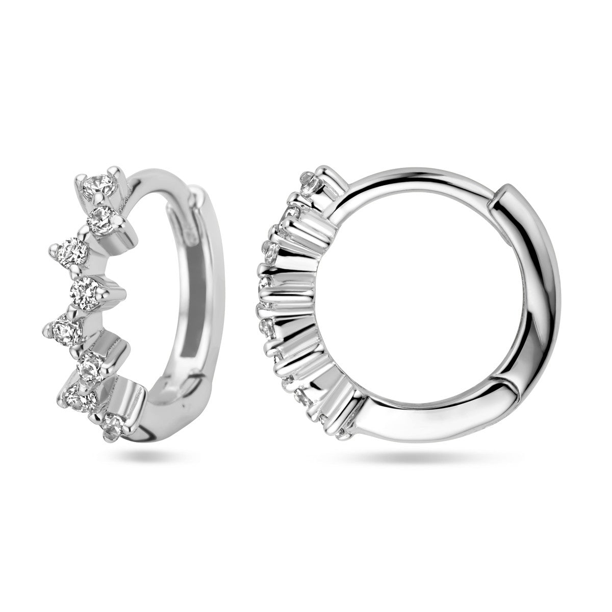 Zilver Gerhodineerd Klapoorringen Zirkonia 1338453 - PansiteNederland.nl
