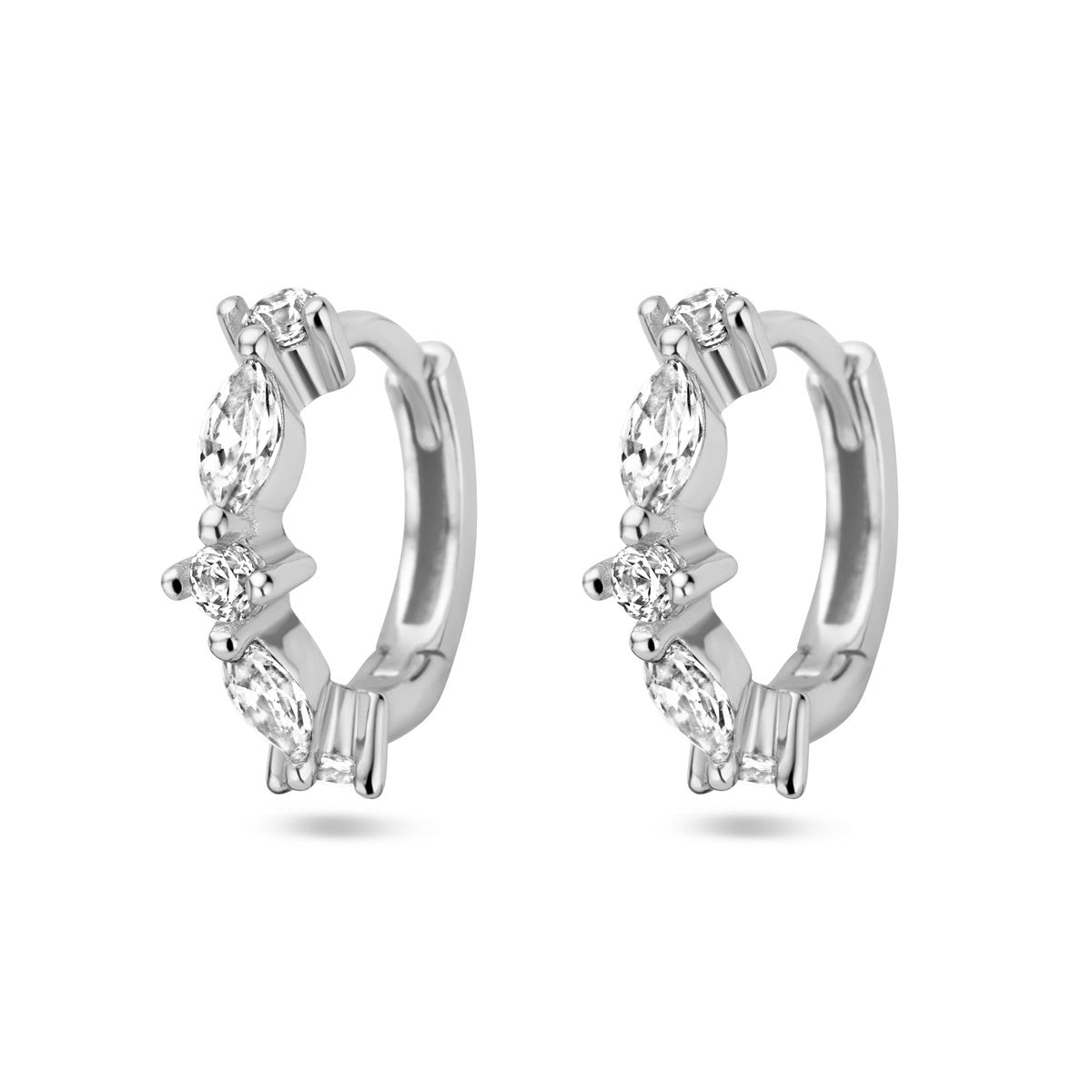 Zilver Gerhodineerd Klapoorringen Zirkonia 1338455 - PansiteNederland.nl