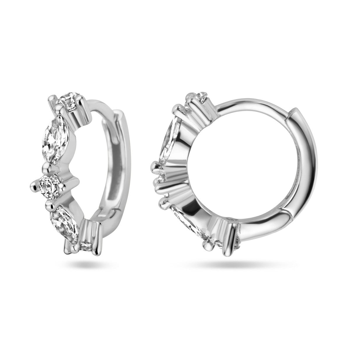 Zilver Gerhodineerd Klapoorringen Zirkonia 1338455 - PansiteNederland.nl