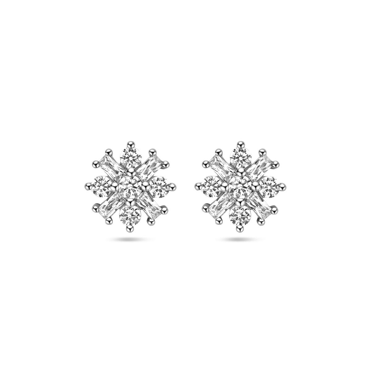 Zilver Gerhodineerd Oorknoppen Bloem Zirkonia 1338458 - PansiteNederland.nl