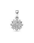 zilver gerhodineerd hanger bloem zirkonia 1338459 - PansiteNederland.nl