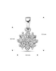 zilver gerhodineerd hanger bloem zirkonia 1338459 - PansiteNederland.nl