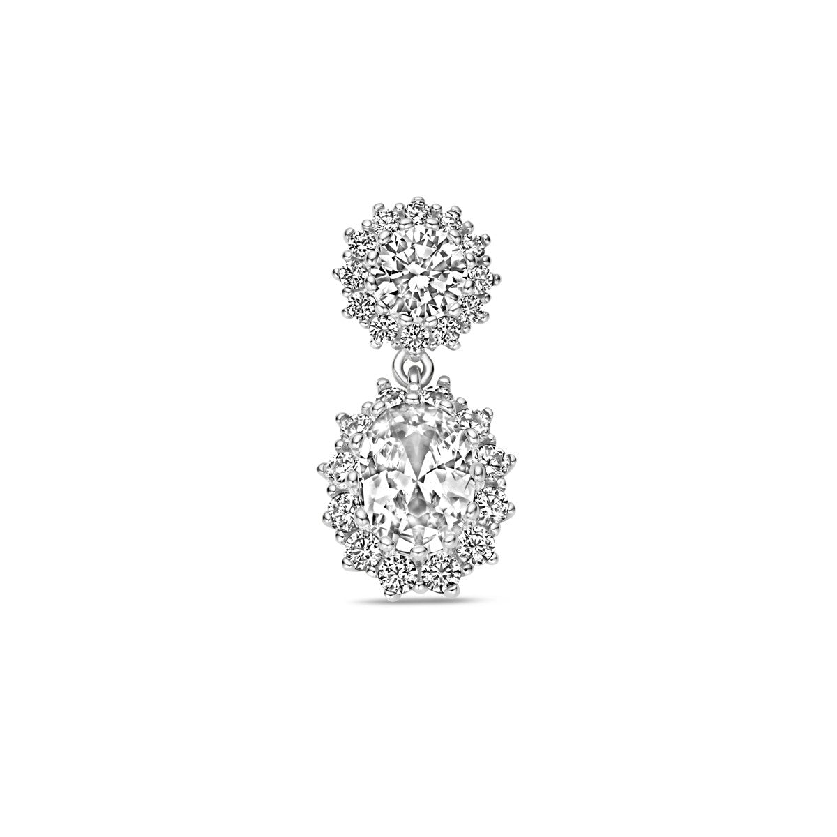 zilver gerhodineerd hanger zirkonia halo 1338483 - PansiteNederland.nl