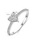 Gerhodineerd Zilver Ring Hart Met Zirkonia 1338494 - PansiteNederland.nl