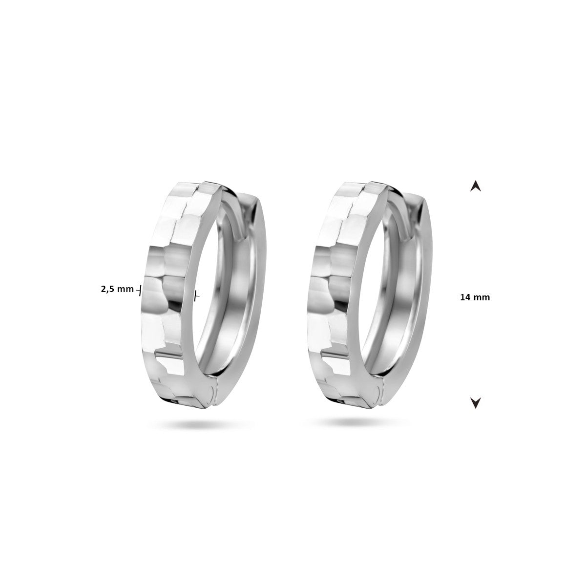 Zilver Gerhodineerd Klapoorringen Gediamanteerd 1338509 - PansiteNederland.nl