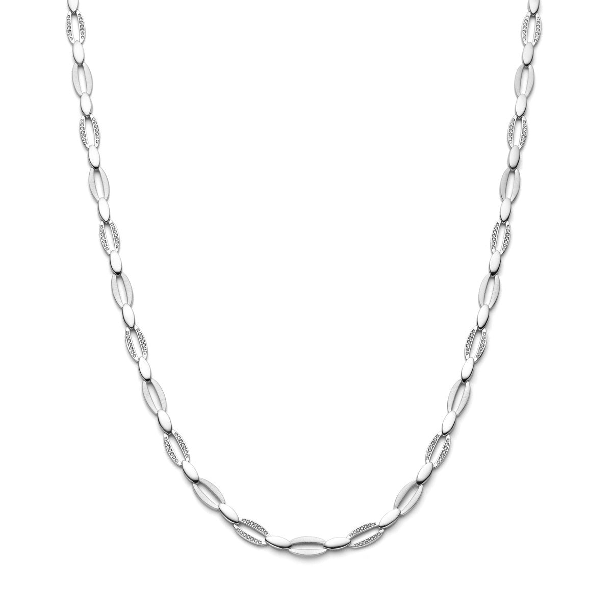 zilver gerhodineerd collier zirkonia 6,0 mm 45 cm poli/mat 1338512 - PansiteNederland.nl