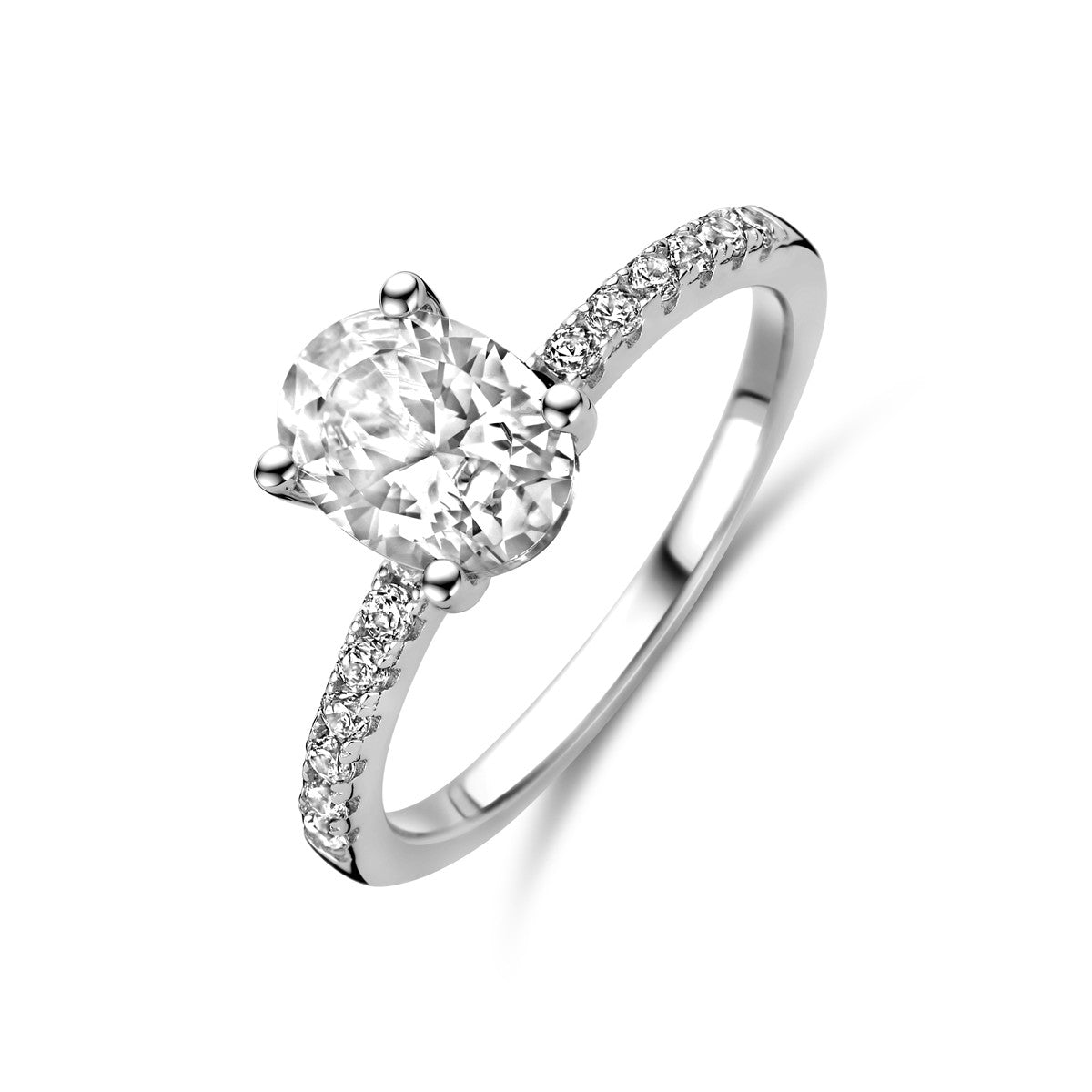 Gerhodineerd Zilver Ring Met Zirkonia 1338515 - PansiteNederland.nl