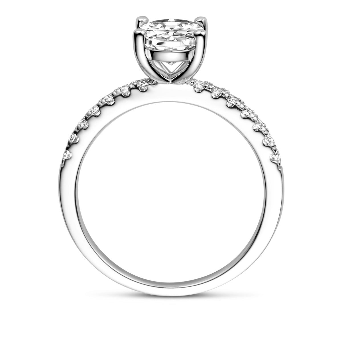Gerhodineerd Zilver Ring Met Zirkonia 1338515 - PansiteNederland.nl