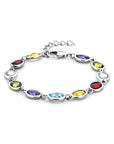 Zilver Gerhodineerd Armband Gekleurd Zirkonia 16 + 3 Cm 1338529 - PansiteNederland.nl