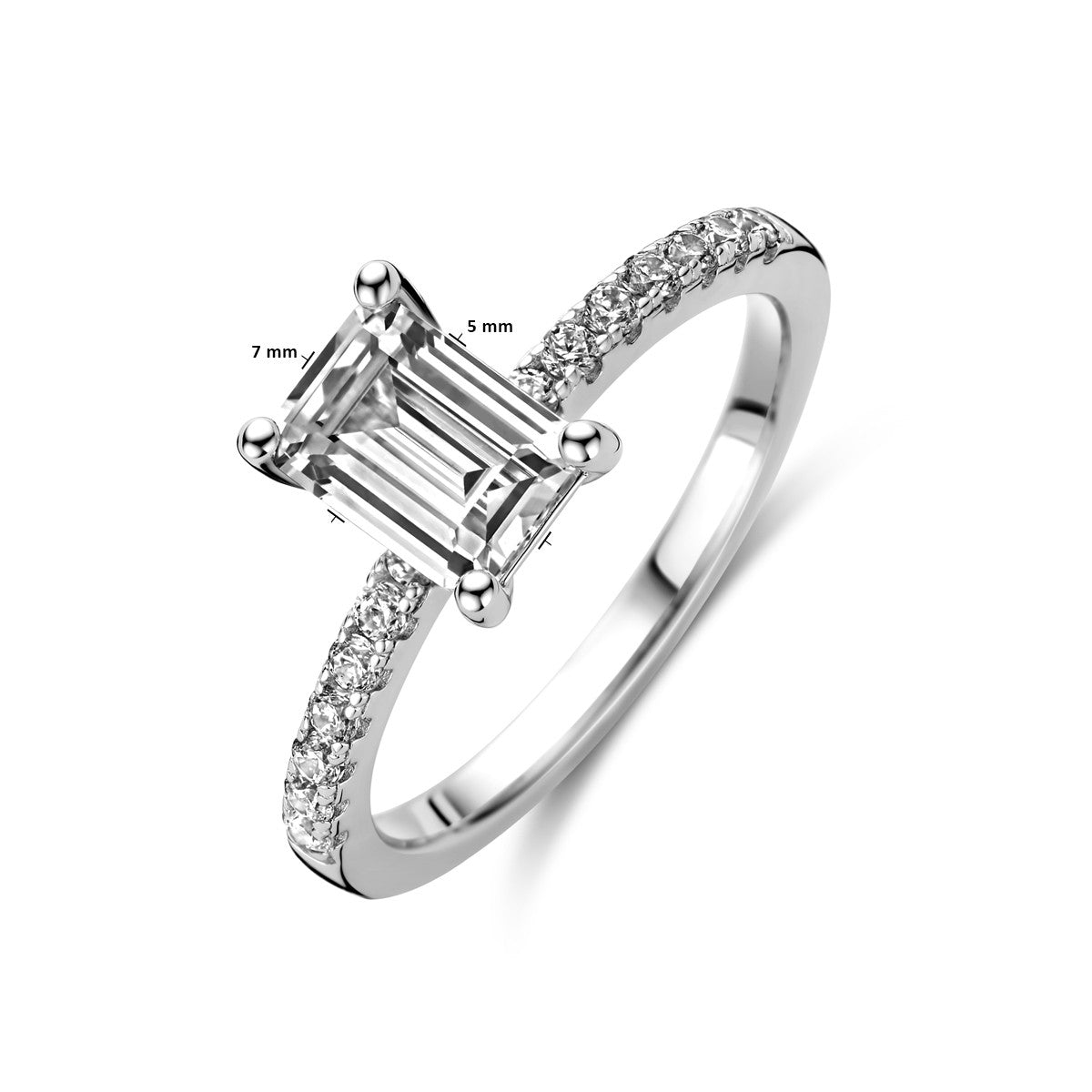Gerhodineerd Zilver Ring Met Zirkonia 1338534 - PansiteNederland.nl