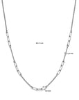 zilver gerhodineerd combi-collier gourmette en paperclip 3,6 mm 40 + 5 cm 1338551