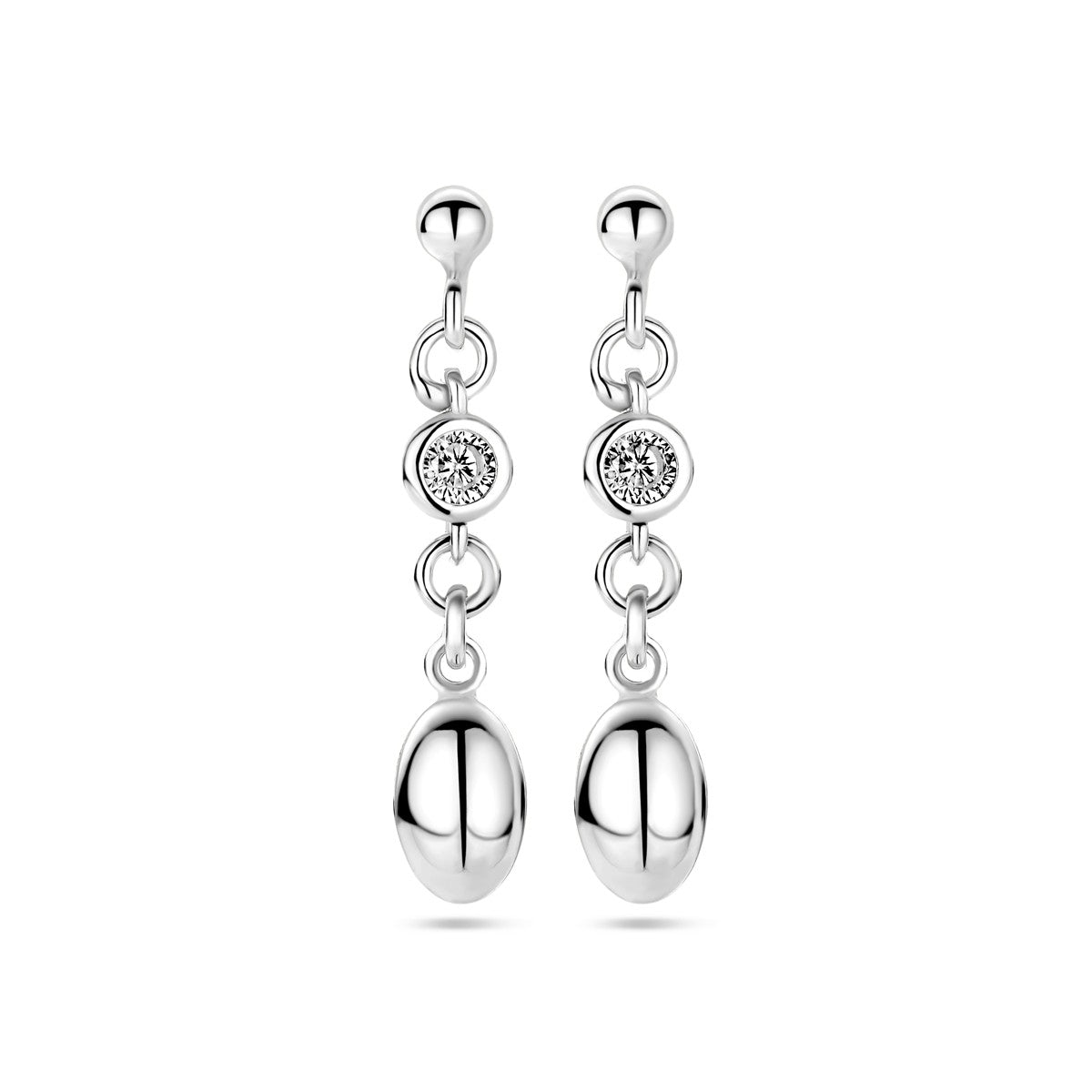 Zilver Gerhodineerd Oorhangers Zirkonia 1338557 - PansiteNederland.nl