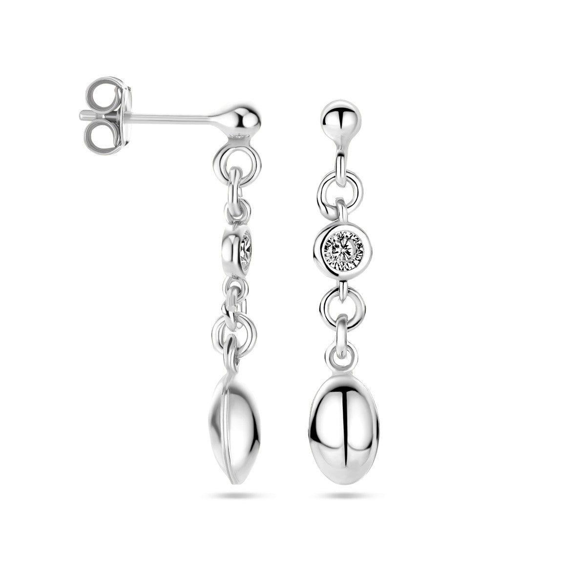 Zilver Gerhodineerd Oorhangers Zirkonia 1338557 - PansiteNederland.nl