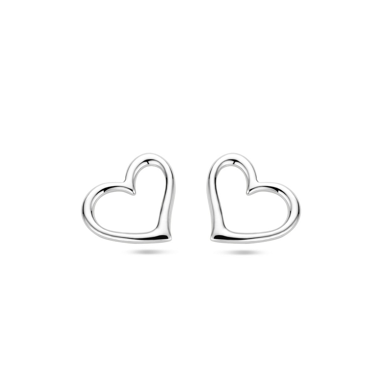 Zilver Gerhodineerd Oorknoppen Hart 1338572 - PansiteNederland.nl