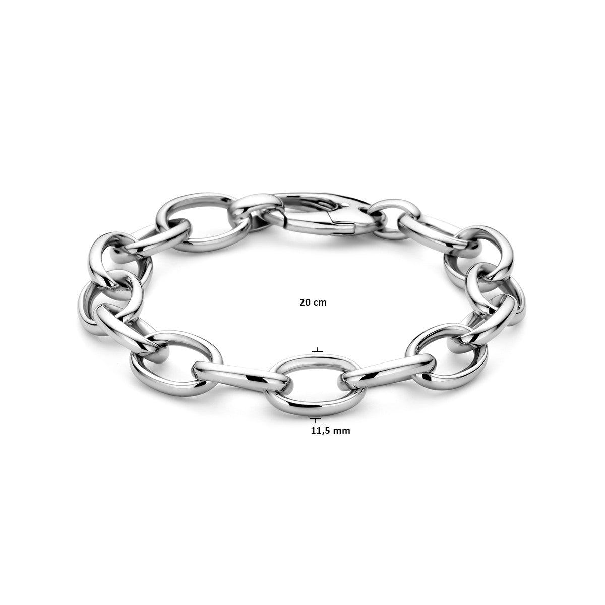 Zilver Gerhodineerd Armband Anker 11,5 Mm 20 Cm 1338583 - PansiteNederland.nl
