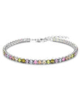 Zilver Gerhodineerd Tennisarmband Regenboog Zirkonia 3,0 Mm 17 + 3 Cm 1338600