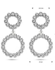 Zilveren oorhangers cirkels swarovski - 1338615