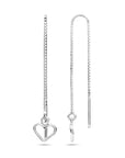Zilver Gerhodineerd Doortrekoorbellen Hart 1338622 - PansiteNederland.nl