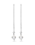 Zilver Gerhodineerd Doortrekoorbellen Swarovski Parel 1338624 - PansiteNederland.nl