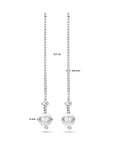 Zilver Gerhodineerd Doortrekoorbellen Swarovski Parel 1338624 - PansiteNederland.nl
