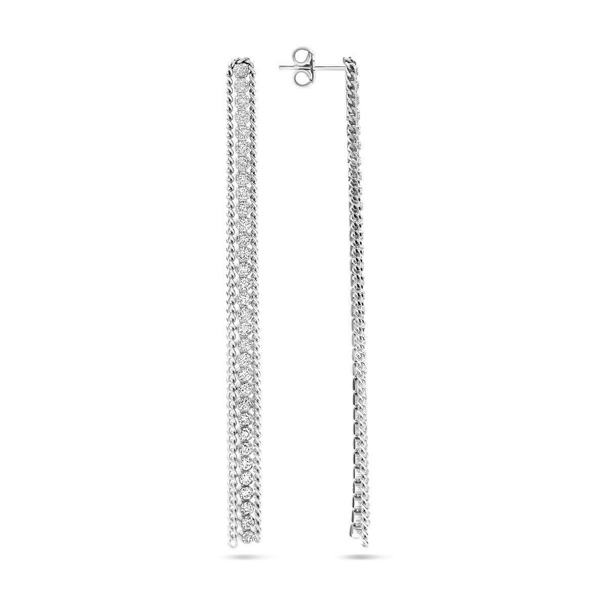 Zilver Gerhodineerd Oorhangers Zirkonia 1338643 - PansiteNederland.nl