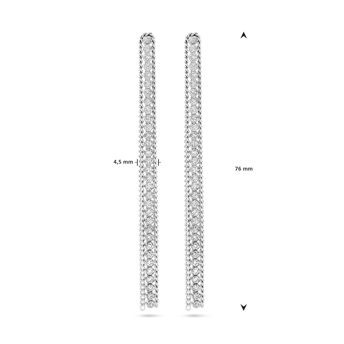 Zilver Gerhodineerd Oorhangers Zirkonia 1338643 - PansiteNederland.nl