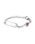 Zilver Gerhodineerd Graveerarmband Plaat 5,0 mm Met Geboortesteen 9 + 2 Cm 1338644